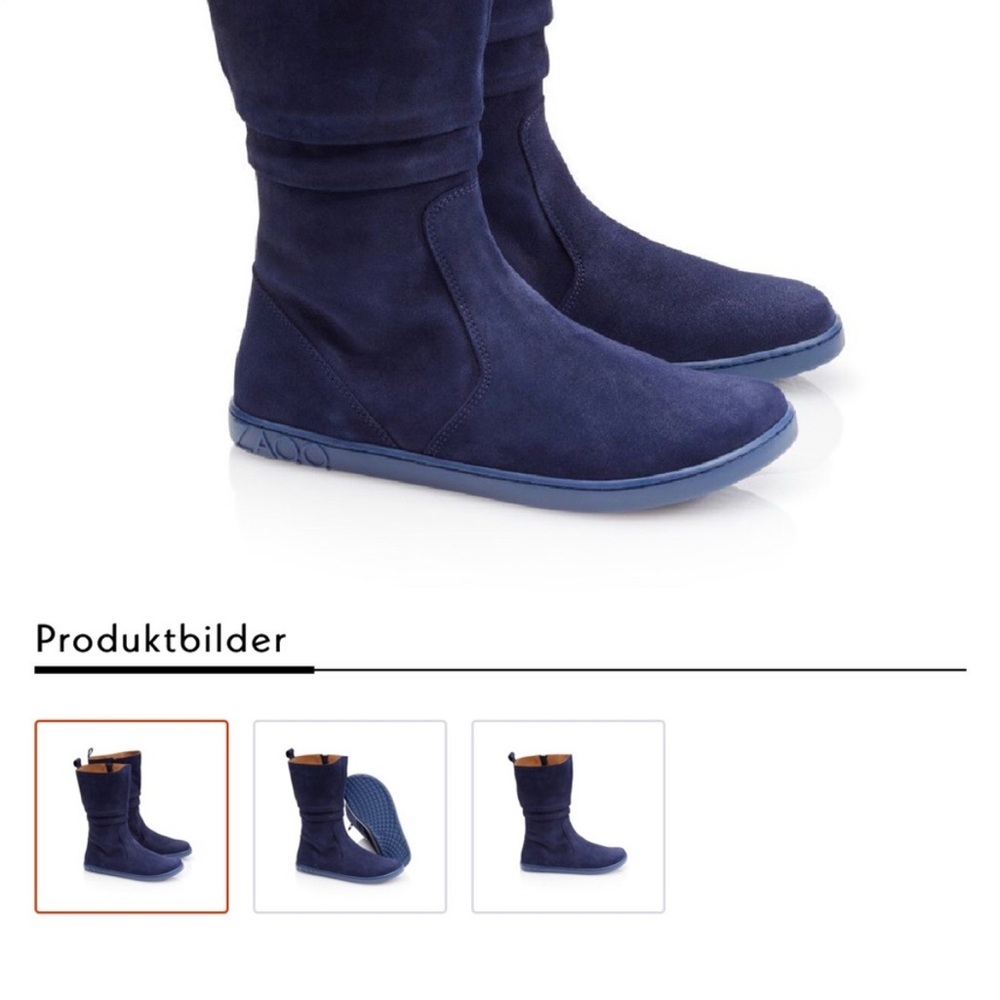 Zaqq Qom Blue Suede Mid Calf Boots 39